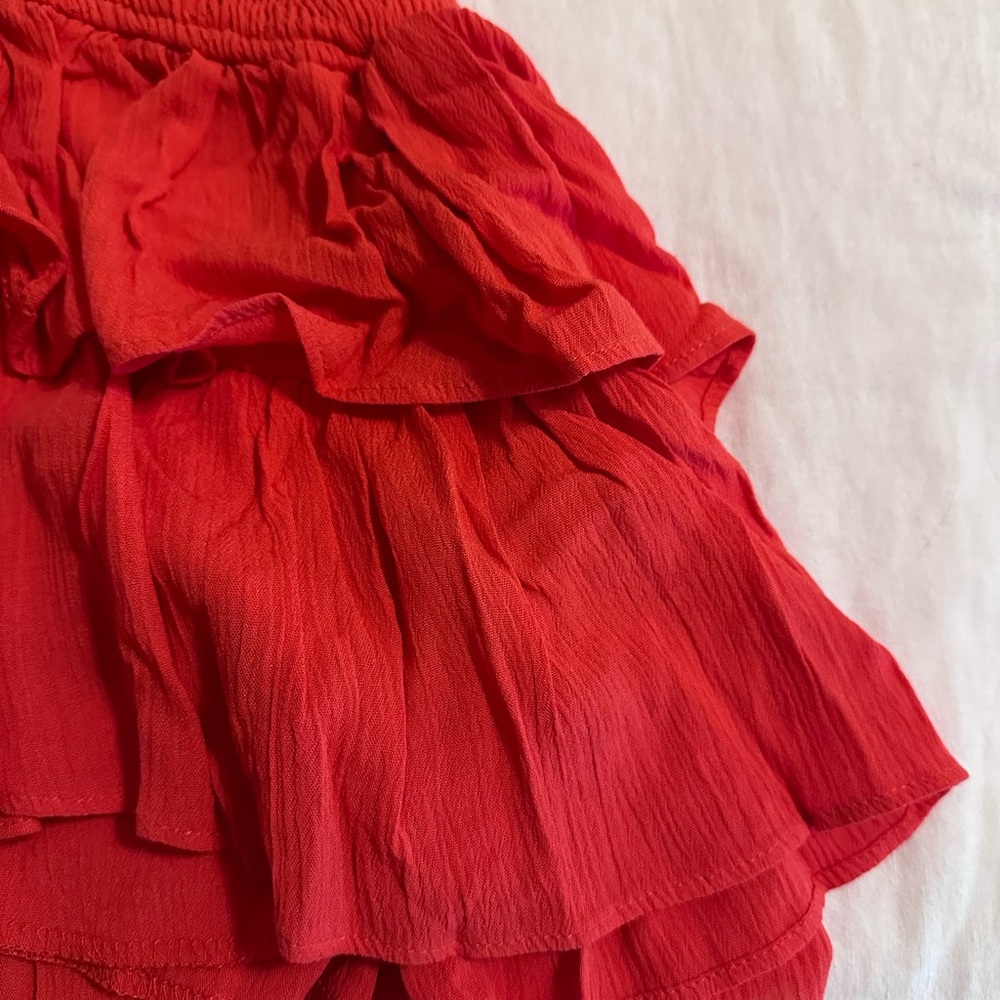 Red Ruffle Skirt - Picture 2 of 4